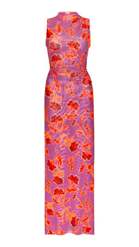 Misa Athena Mesh Dress in Lucent Flora