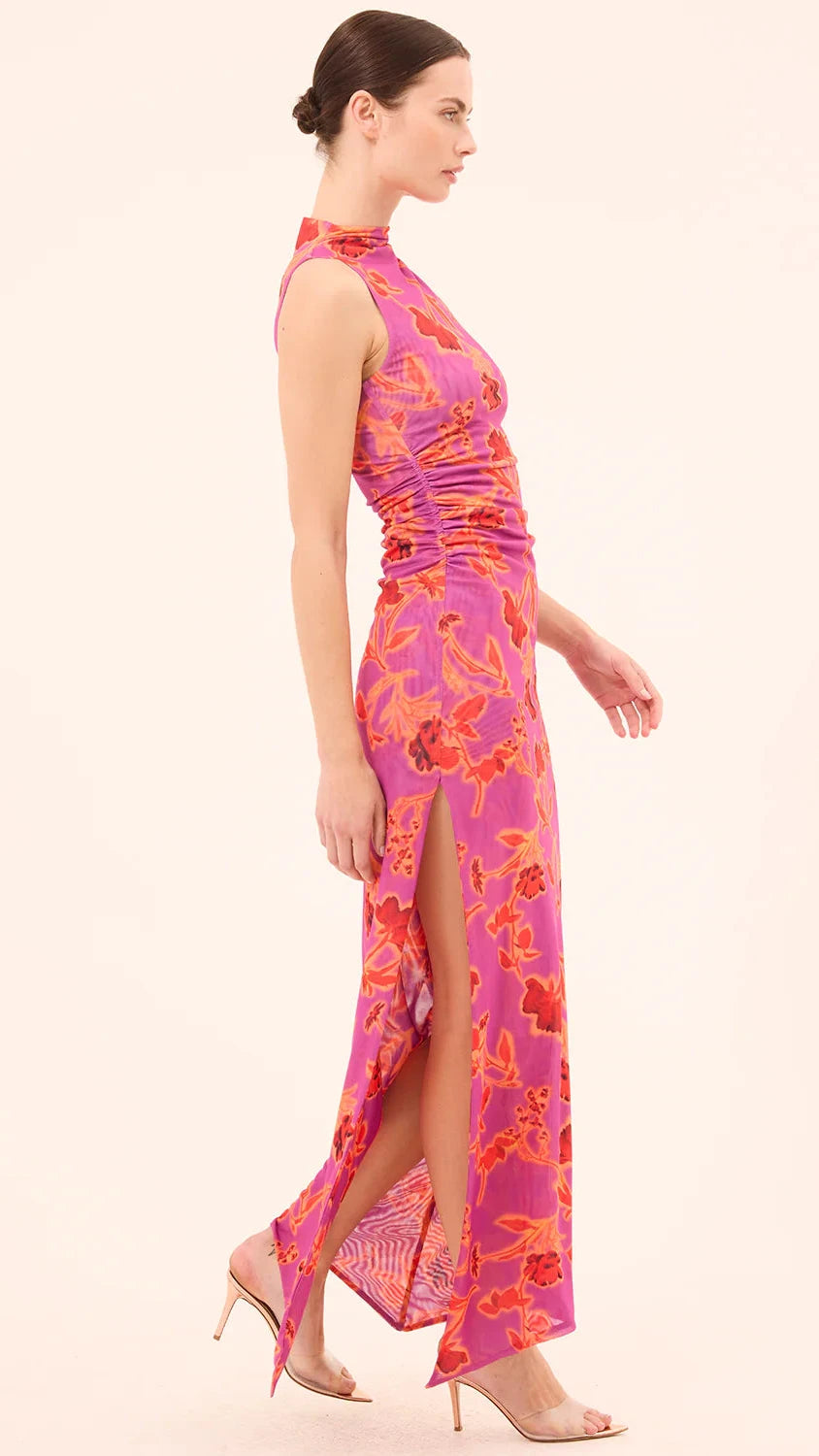 Misa Athena Mesh Dress in Lucent Flora