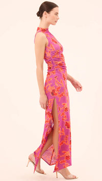 Misa Athena Mesh Dress in Lucent Flora