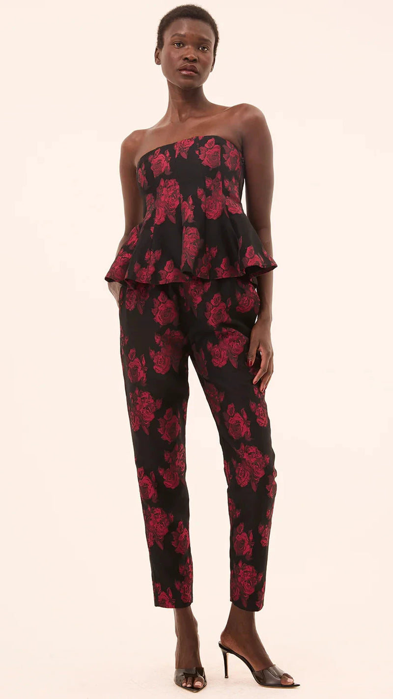 Misa Ria Brocade Pant in Midnight Rose