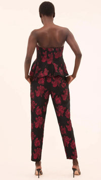 Misa Ria Brocade Pant in Midnight Rose