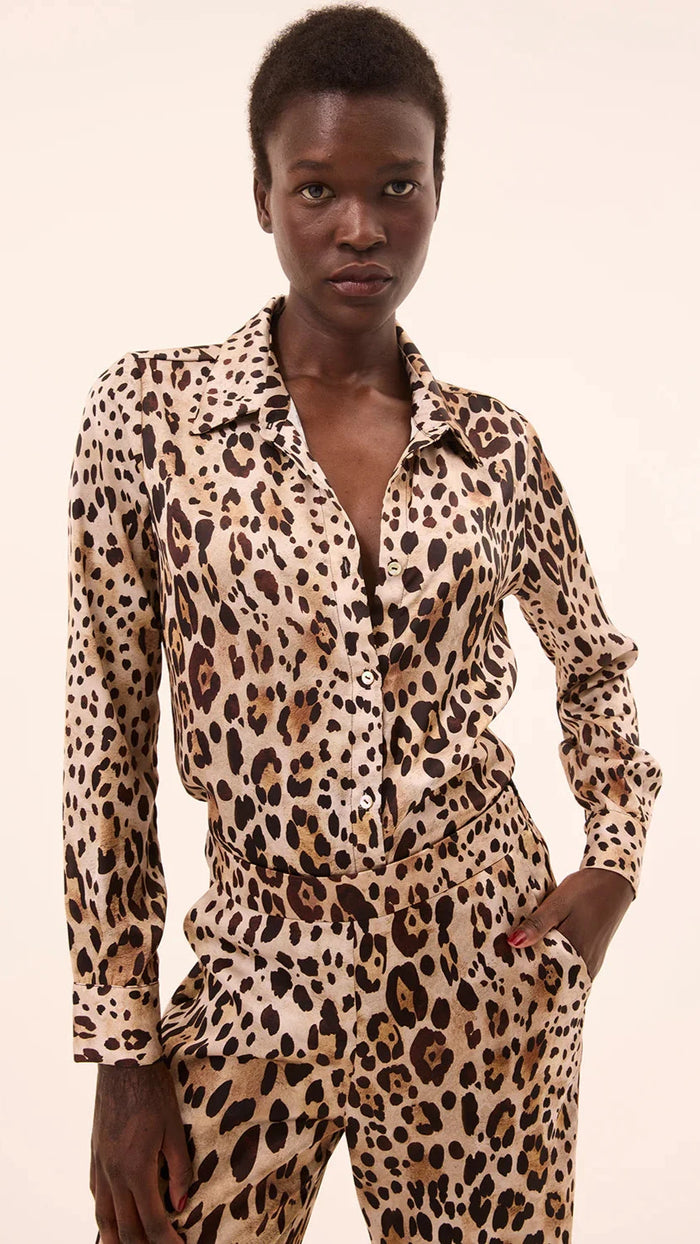 Misa Celine Top in Leopard Print