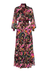 Misa Daphne Long Sleeve Dress in Flora Groove Print