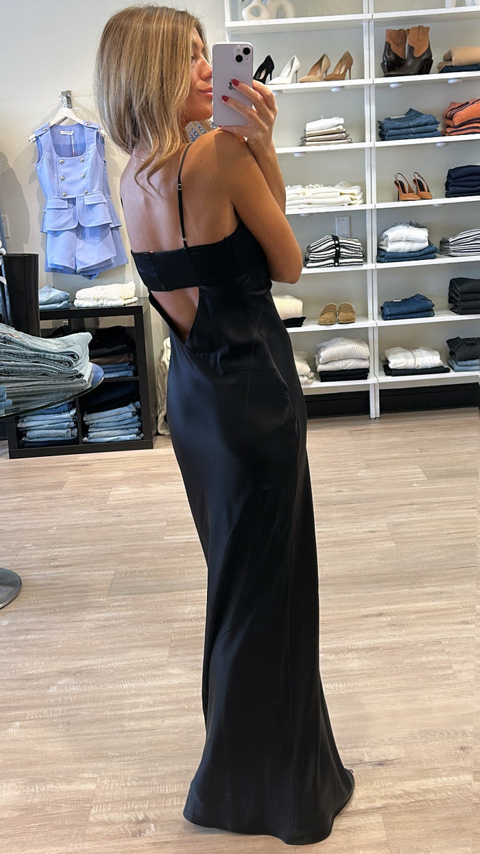 Amanda Uprichard Janerio Silk Gown in Black