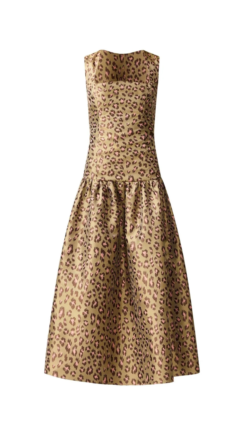 Elliatt Elara Drop Waist Midi Dress in Khaki