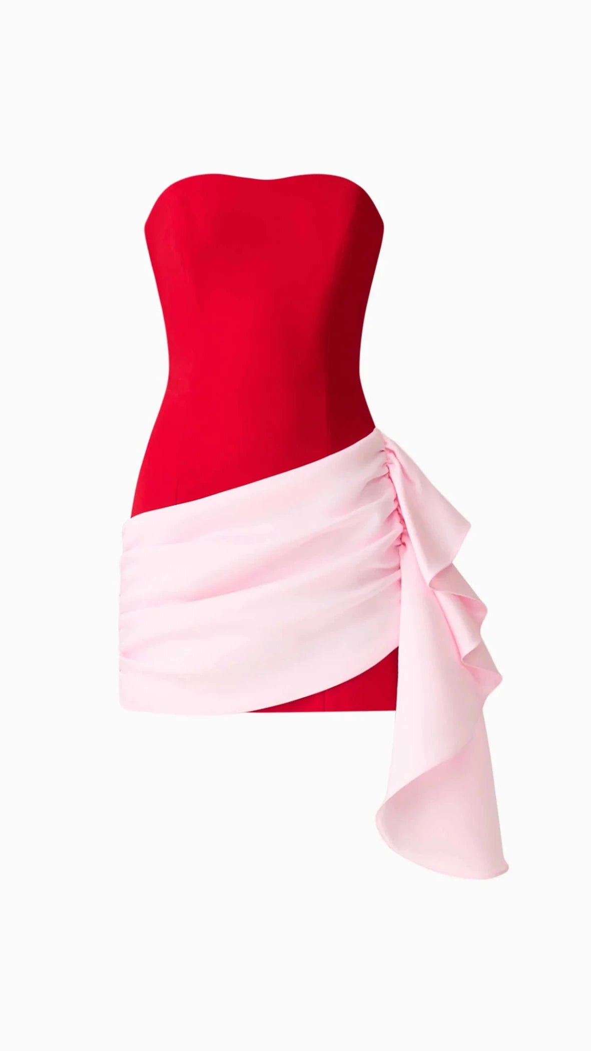 Elliatt June Strapless Mini Dress in Red & Pink