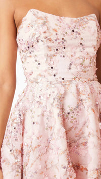 Elliatt Regina Strapless Sparkle Mini in Pink