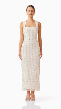 Elliatt Kristina Beaded Dress in Off White