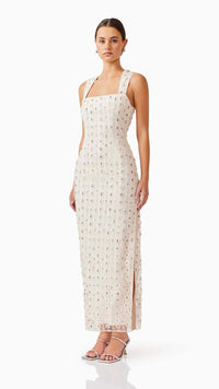 Elliatt Kristina Beaded Dress in Off White