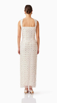 Elliatt Kristina Beaded Dress in Off White