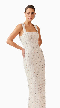 Elliatt Kristina Beaded Dress in Off White
