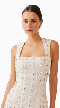 Elliatt Kristina Beaded Dress in Off White