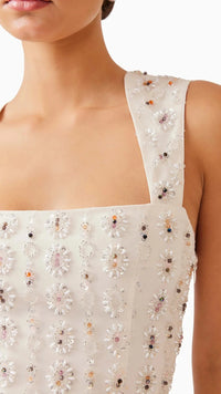 Elliatt Kristina Beaded Dress in Off White