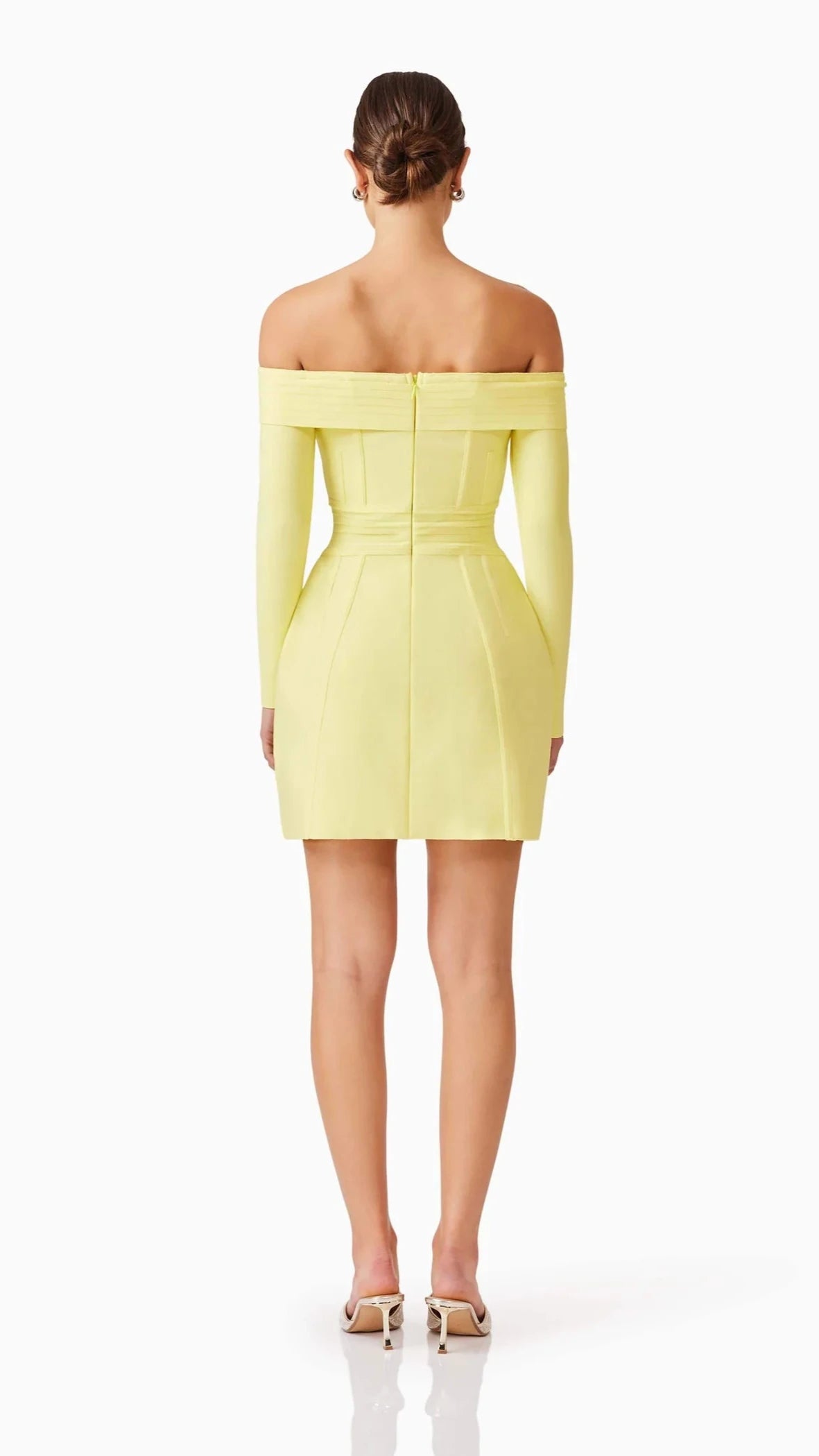 Elliatt Katlyn Off The Shoulder Mini Dress in Yellow