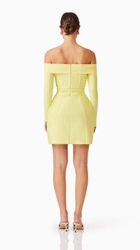 Elliatt Katlyn Off The Shoulder Mini Dress in Yellow