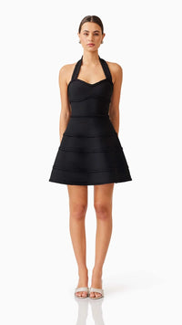 Elliatt Katlyn Halter Mini Dress in Black