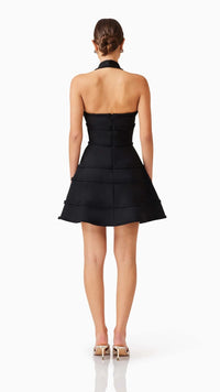 Elliatt Katlyn Halter Mini Dress in Black