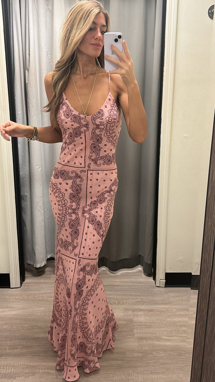 Misa Sariyah Maxi Dress in Rose Bandana