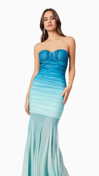 Elliatt Brielle Strapless Gown in Ombre Mint