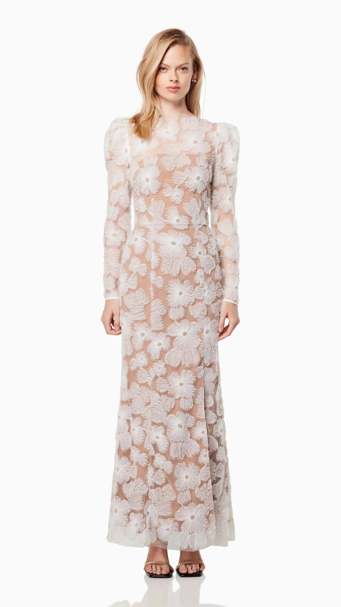 Elliatt Darcy Puff Shoulder Gown in White