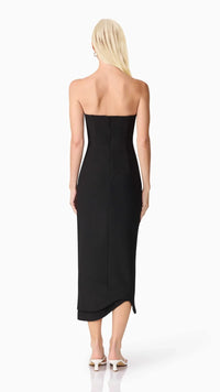 Elliatt Ilaraia Strapless Midi Dress in White/Black