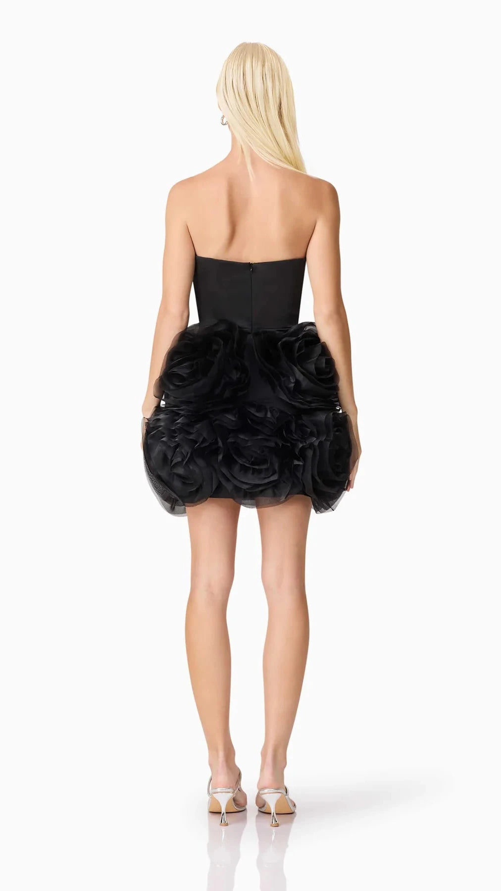 Elliatt Asher Strapless Flower Mini Dress in Black