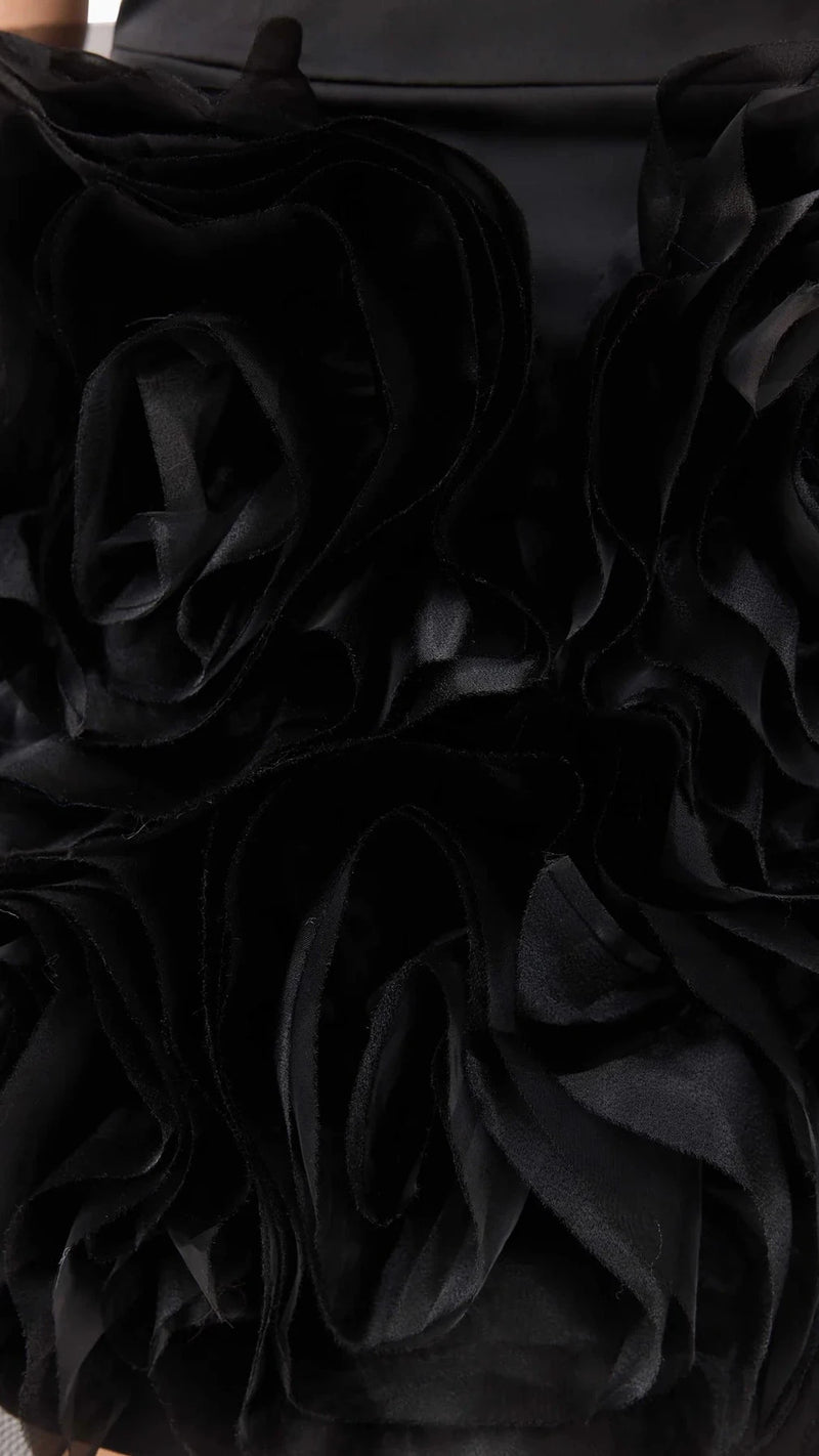 Elliatt Asher Strapless Flower Mini Dress in Black