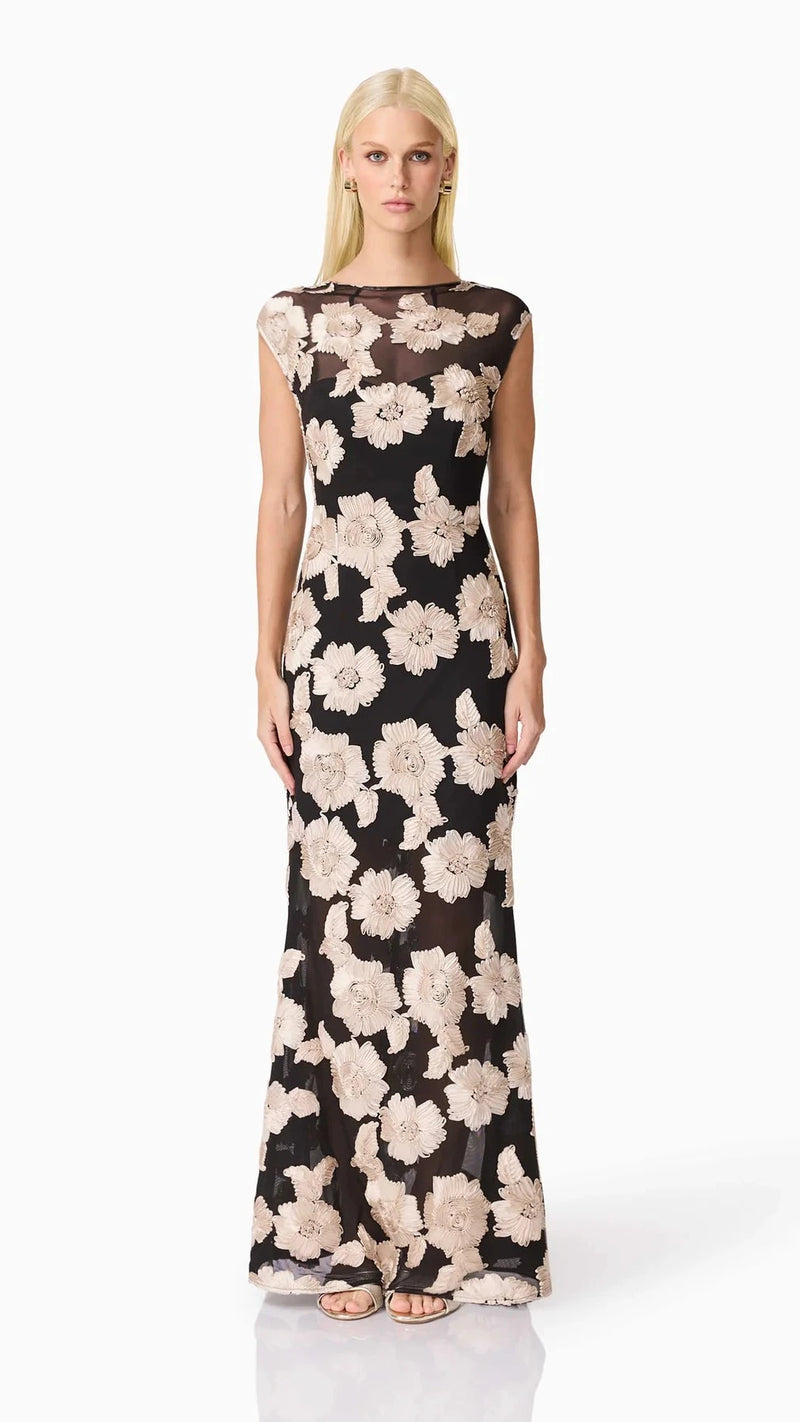 Elliatt Margaux Gown in Black/Gold