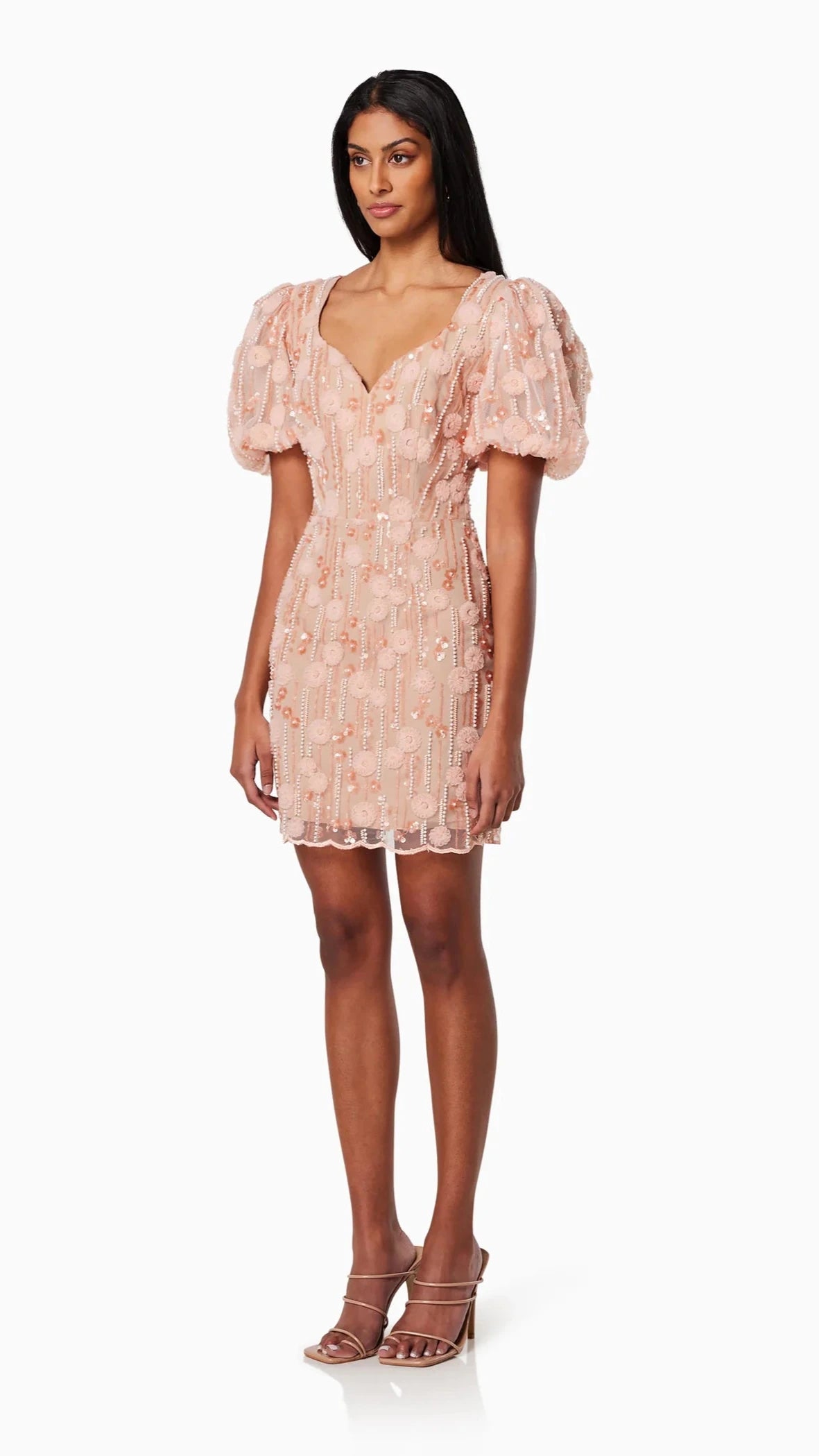 Elliatt Arles Puff Sleeve Mini Dress in Pink