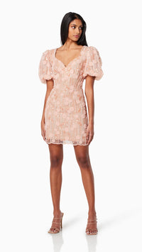 Elliatt Arles Puff Sleeve Mini Dress in Pink