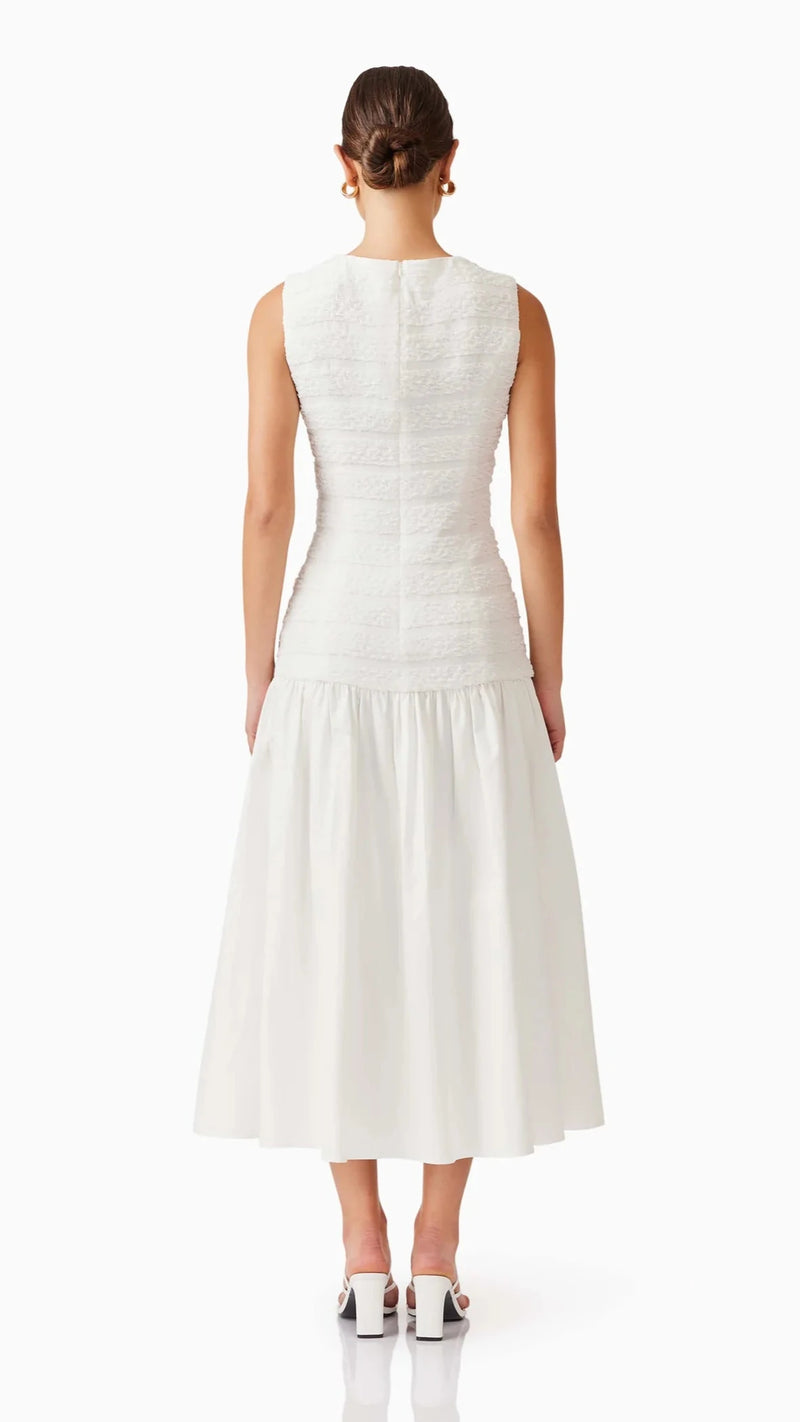 Elliatt Fifi Drop Waist Midi Dress in Ivory
