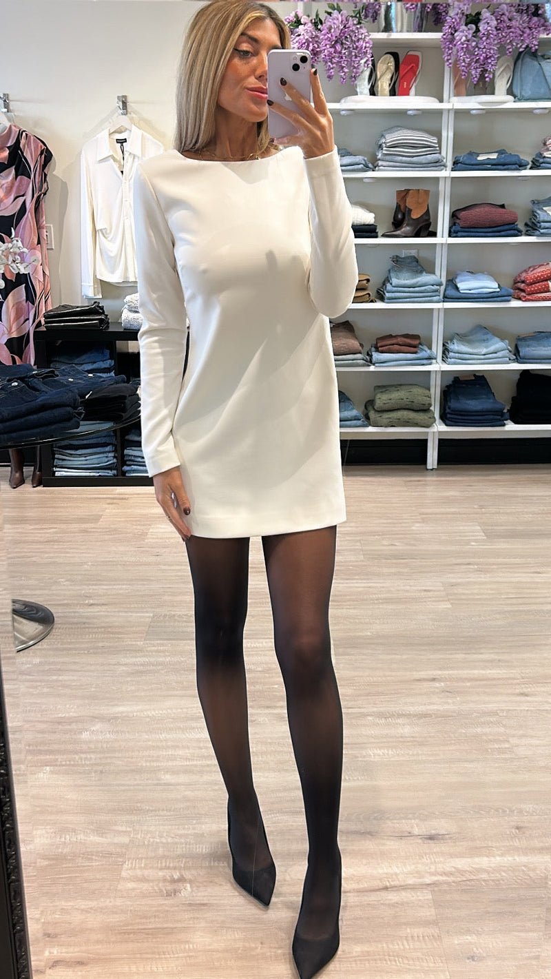 Favorite Daughter The Long Sleeve Meet Cute Bow Dress in Ivory