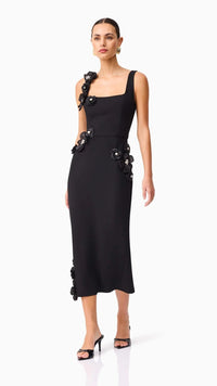 Elliatt Chantelle 3D Midi Dress in Black