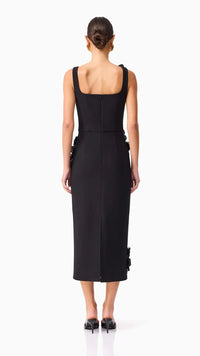 Elliatt Chantelle 3D Midi Dress in Black