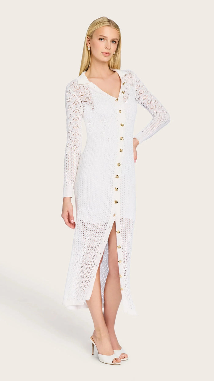 Generation Love Eleni Pointelle Knit Dress in White