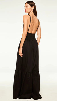 Misa Cintra Ruffle Maxi Dress in Black