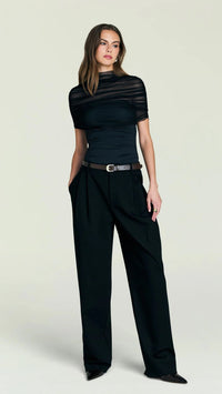 Seroya Laila Mesh Top in Black