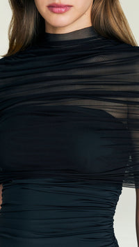 Seroya Laila Mesh Top in Black