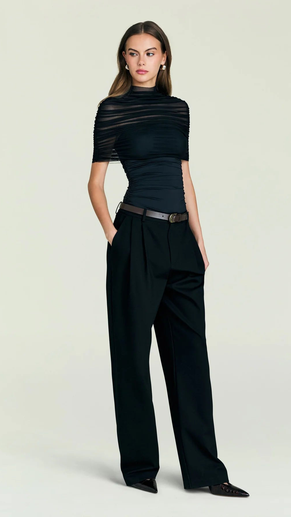 Seroya Laila Mesh Top in Black