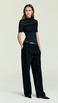 Seroya Laila Mesh Top in Black