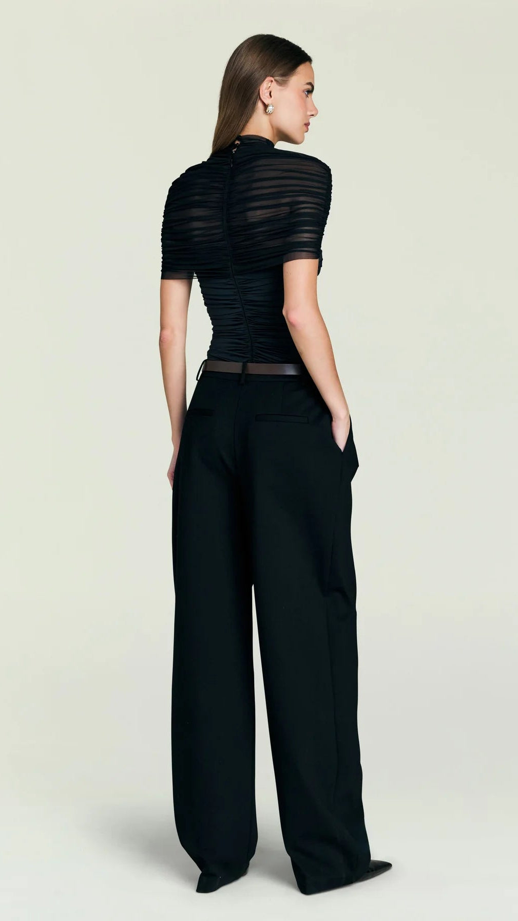Seroya Laila Mesh Top in Black