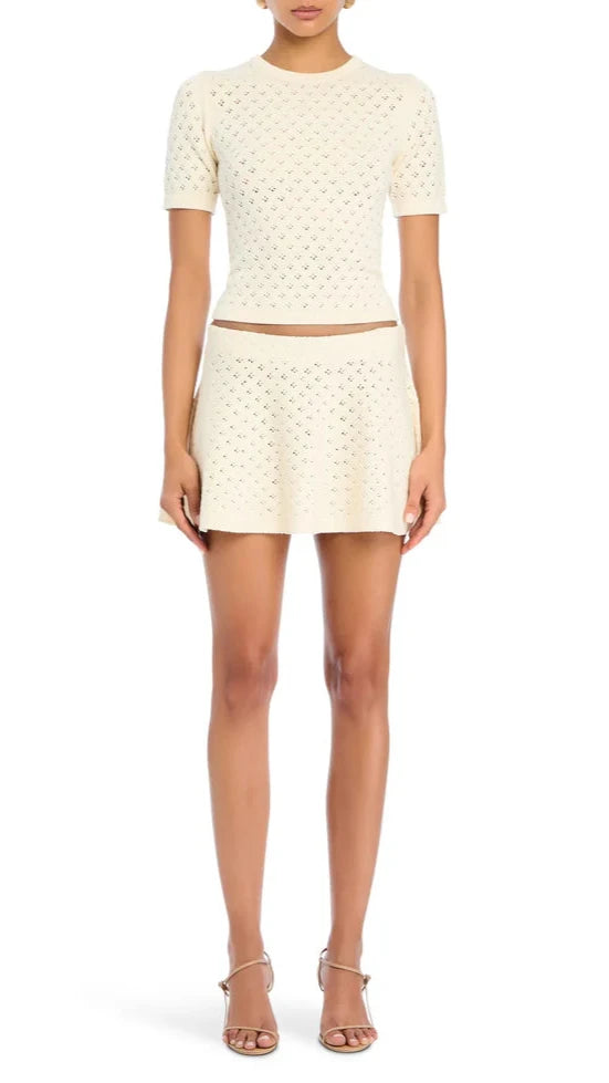 Ser.o.ya Seren Knit Skirt in Eggshell