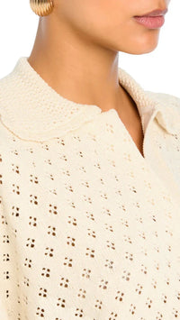 Ser.o.ya Mica Knit Collar Sweater in Eggshell