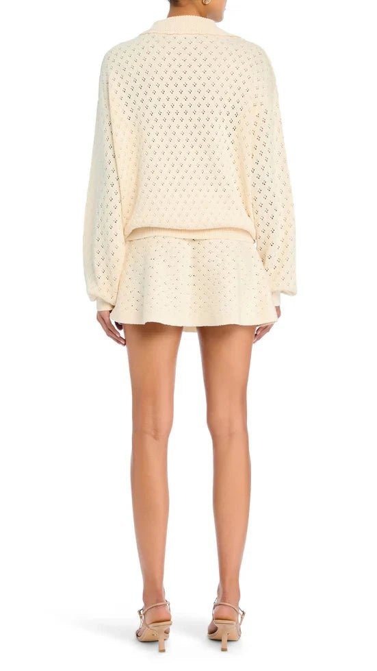 Ser.o.ya Mica Knit Collar Sweater in Eggshell