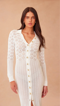 Generation Love Eleni Pointelle Knit Dress in White