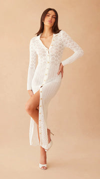 Generation Love Eleni Pointelle Knit Dress in White