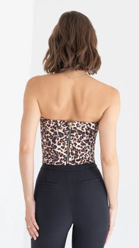 Generation Love Enya Leo Satin Bustier in Leopardess