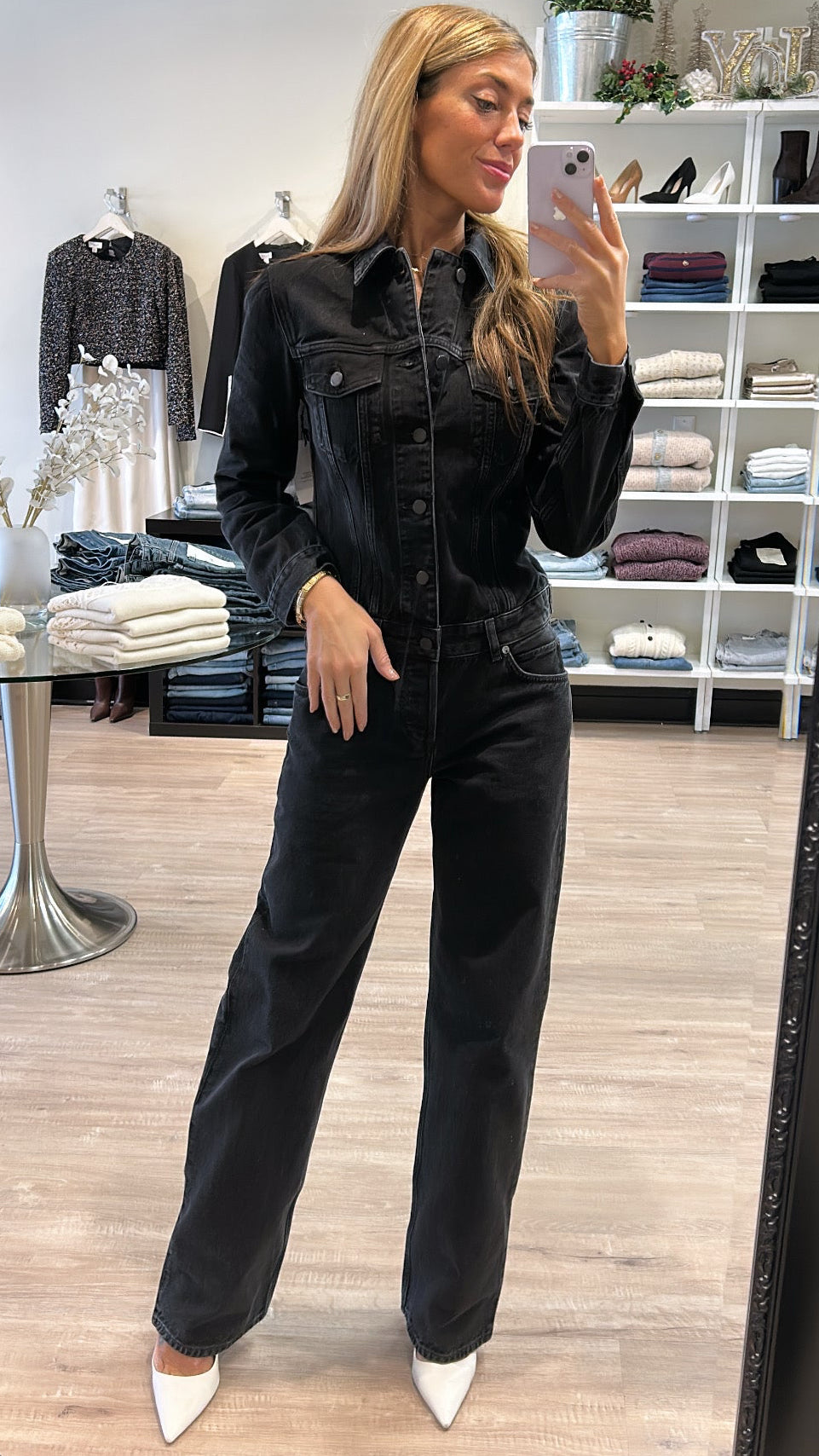 AGOLDE Esther Jumpsuit in Raven