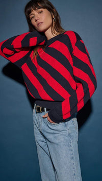 Nation LTD Fabienne Crew Neck Sweater in Regatta Stripe