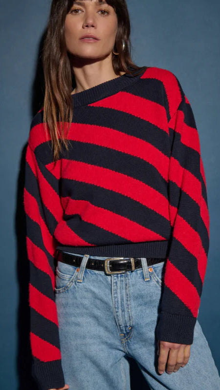 Nation LTD Fabienne Crew Neck Sweater in Regatta Stripe